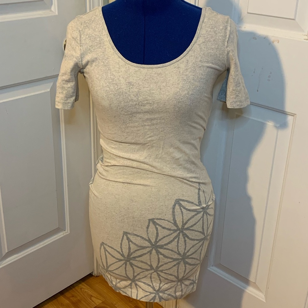 Upcycled Flower of Life Printed Dress